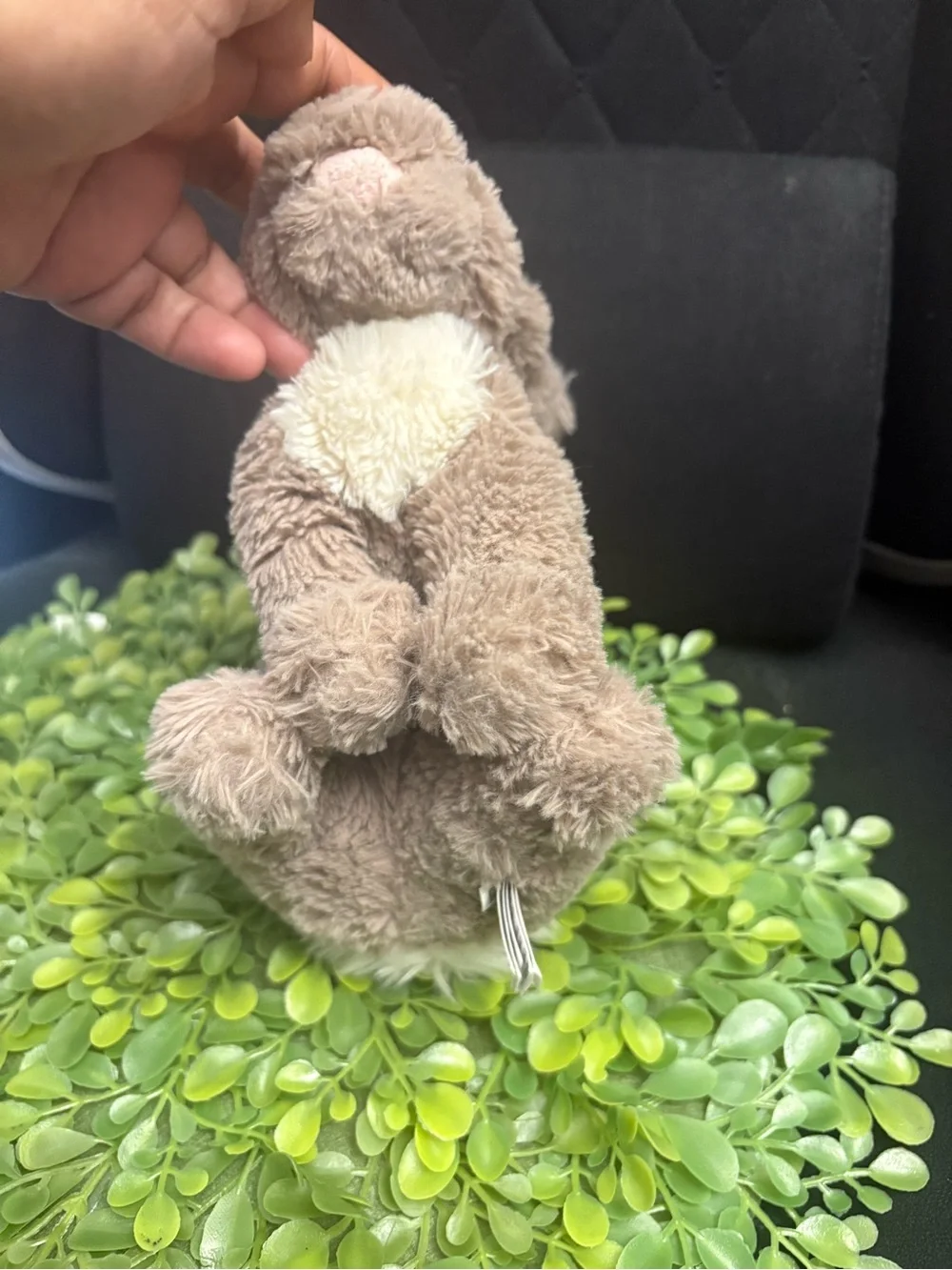 Jellycat Taupe Plush Bunny with White Tail